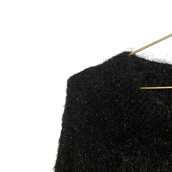 Express Black Boatneck Eyelash Sweater Size SP - Picture 4 of 9